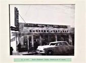 Black and white photo of Shafer's Hardware in Eureka, circa 1950.