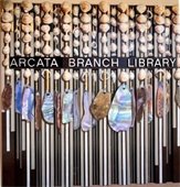 Wiyot Shell Skirt Mural at Arcata Branch Library. Artist, David Mata.