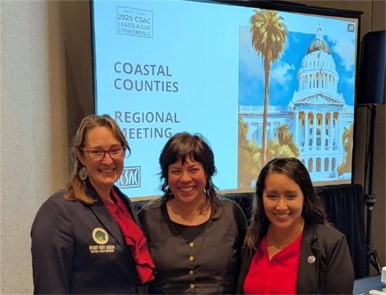 Coastal Counties co-chairs Supervisor Root-Askew, Supervisor Natalie Arroyo, and Supervisor Vianey Lopez