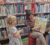 Storytime with Ms. Julia at the Blue Lake Library.