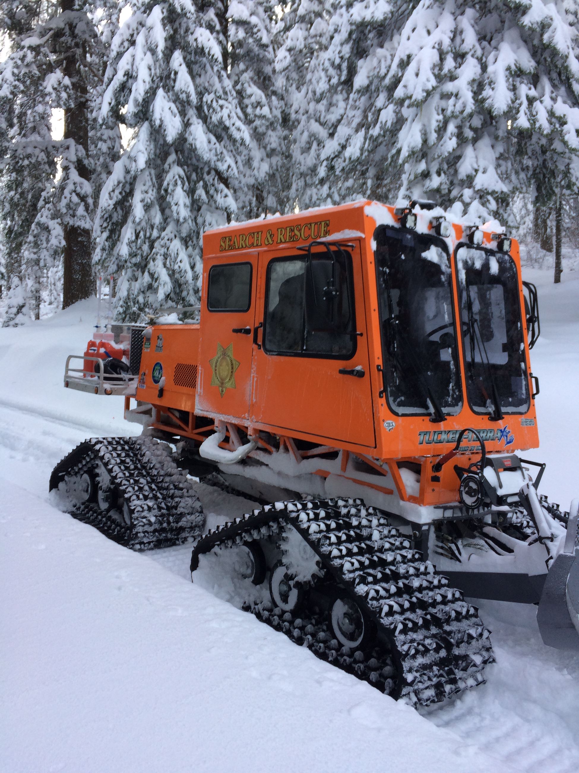 Photo of Sheriff's Sno-Cat rescue vehicle