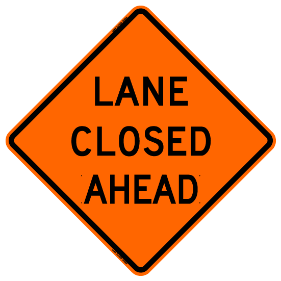 Lane Closed Ahead Sign