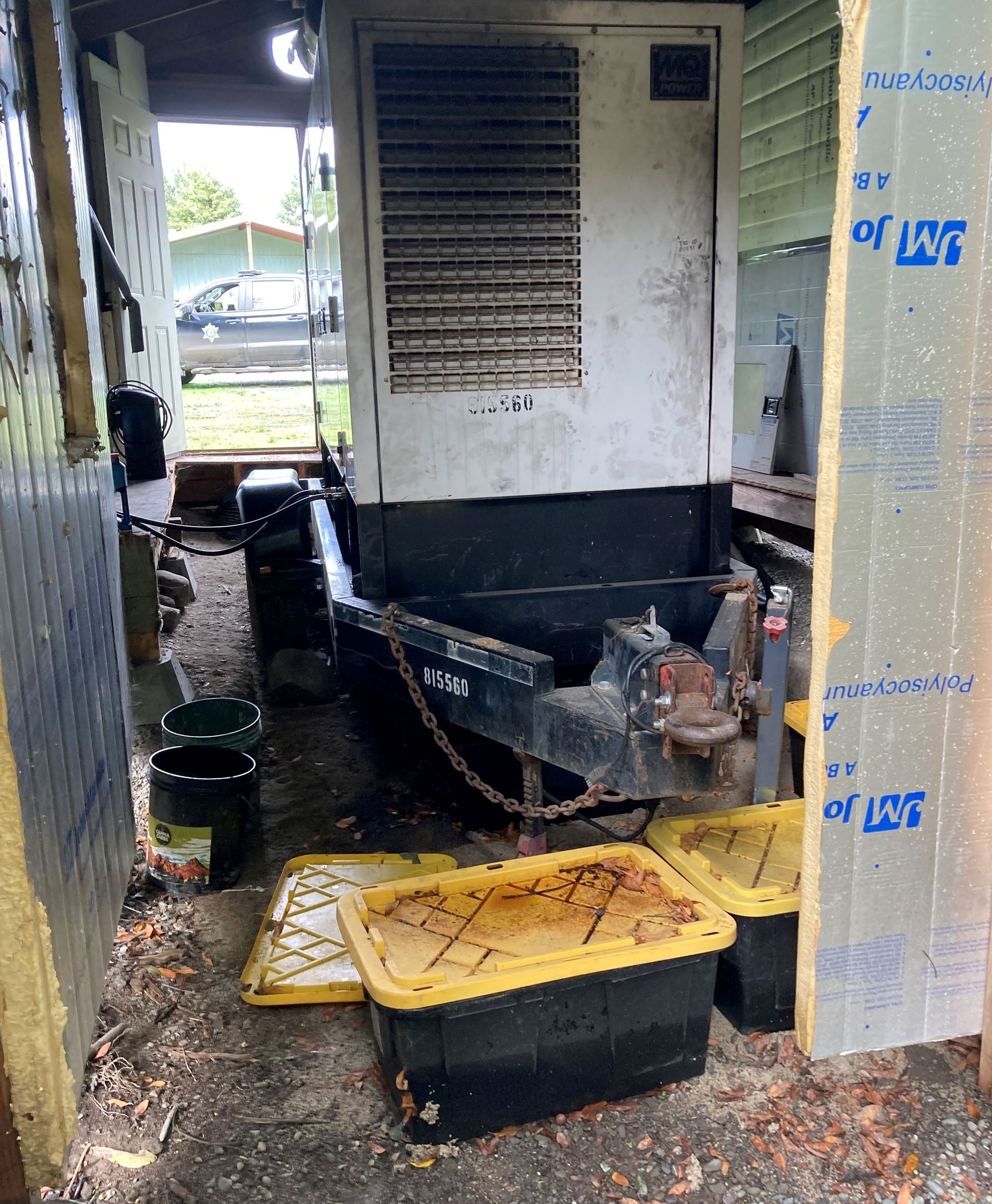 Generator powering indoor illegal cannabis cultivation operation