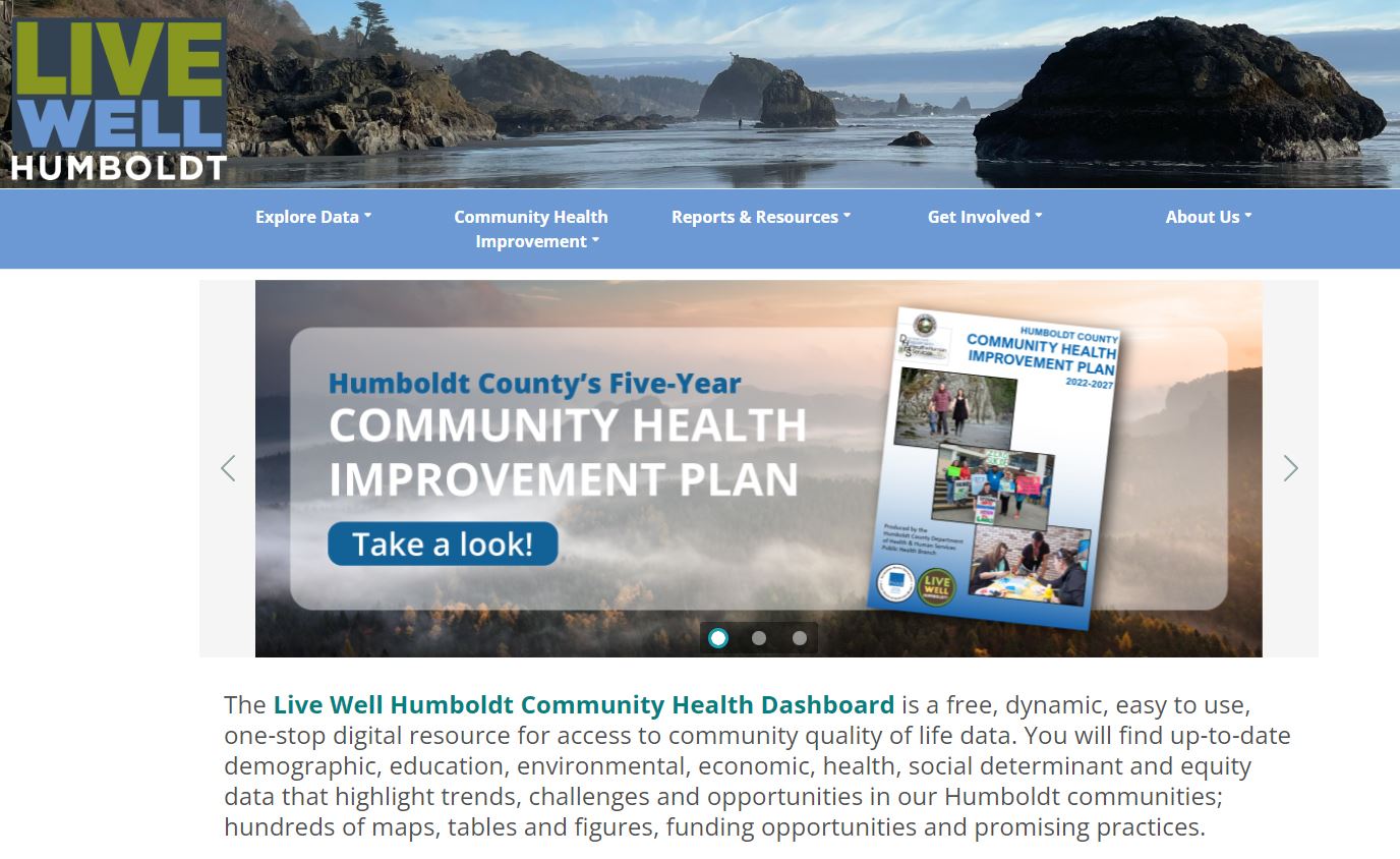 screen shot of Live Well Humboldt's homepage: livewellhumboldt.org.
