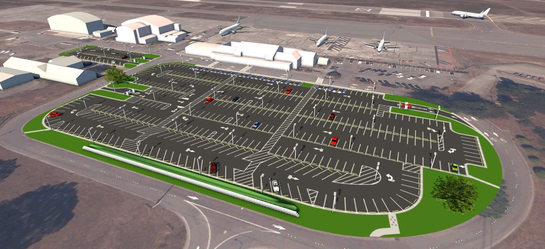 Rendering of Completed Paid Parking Lot Rehabilitation Project at ACV