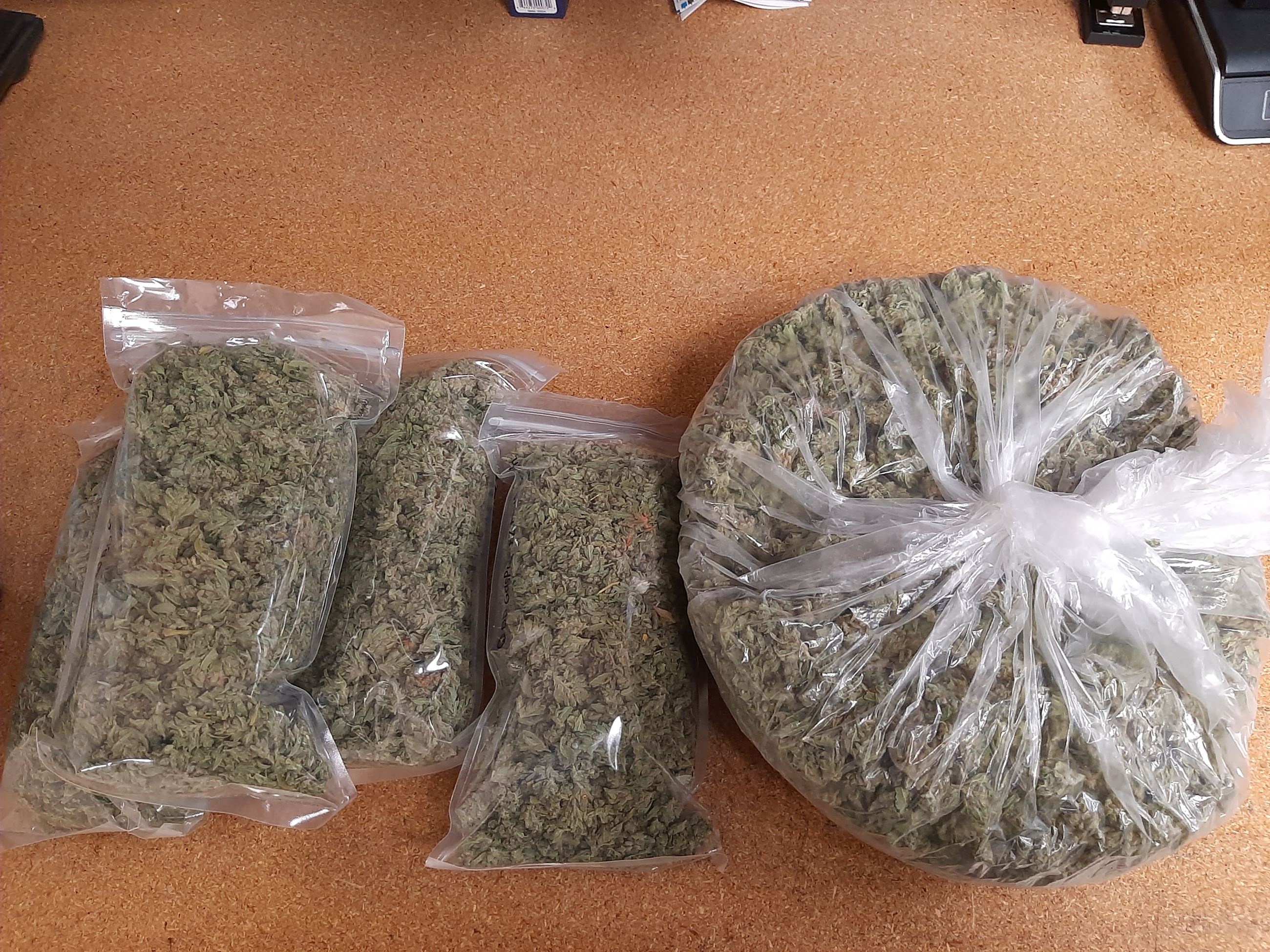 Large bags of marijuana ceased at a traffic stop arrest