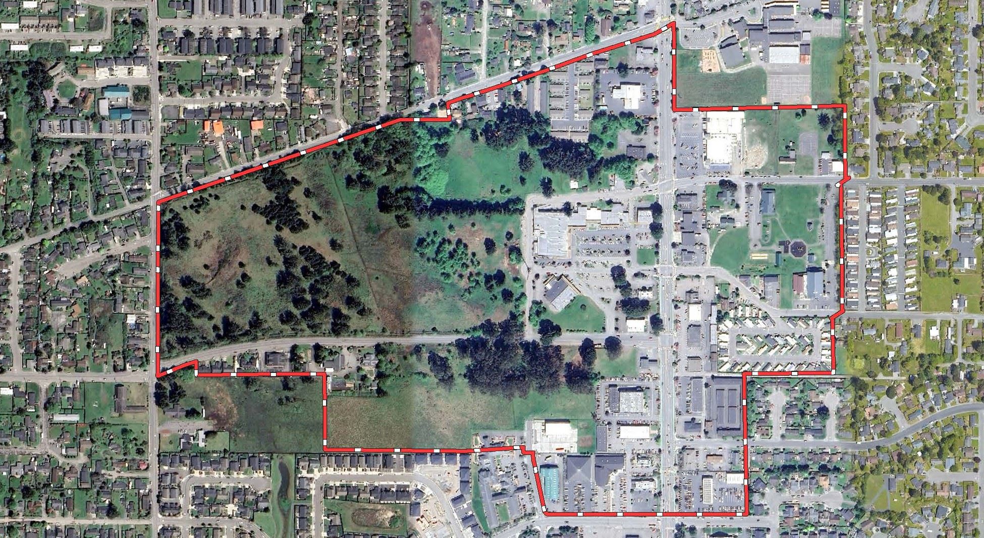 A map of the proposed McKinleyville Town Center area.