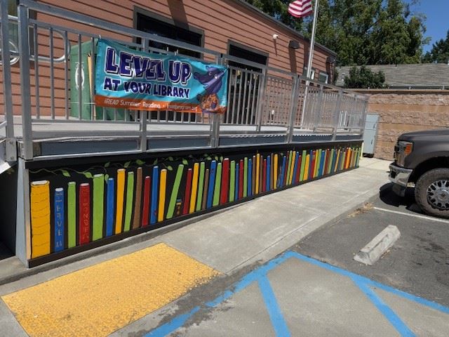 Completed mural at the Garberville Library.