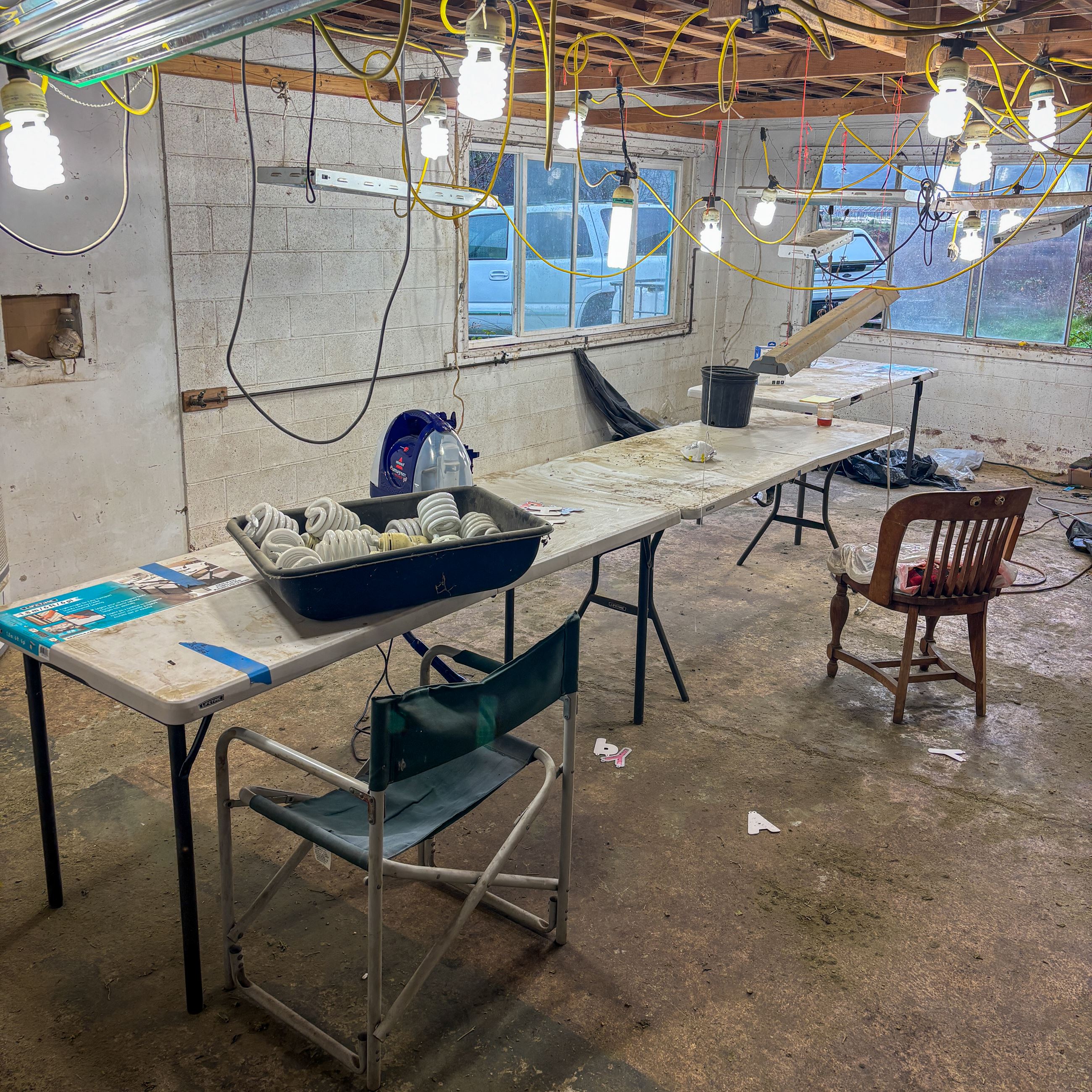 Trimming room located at one of the residences 