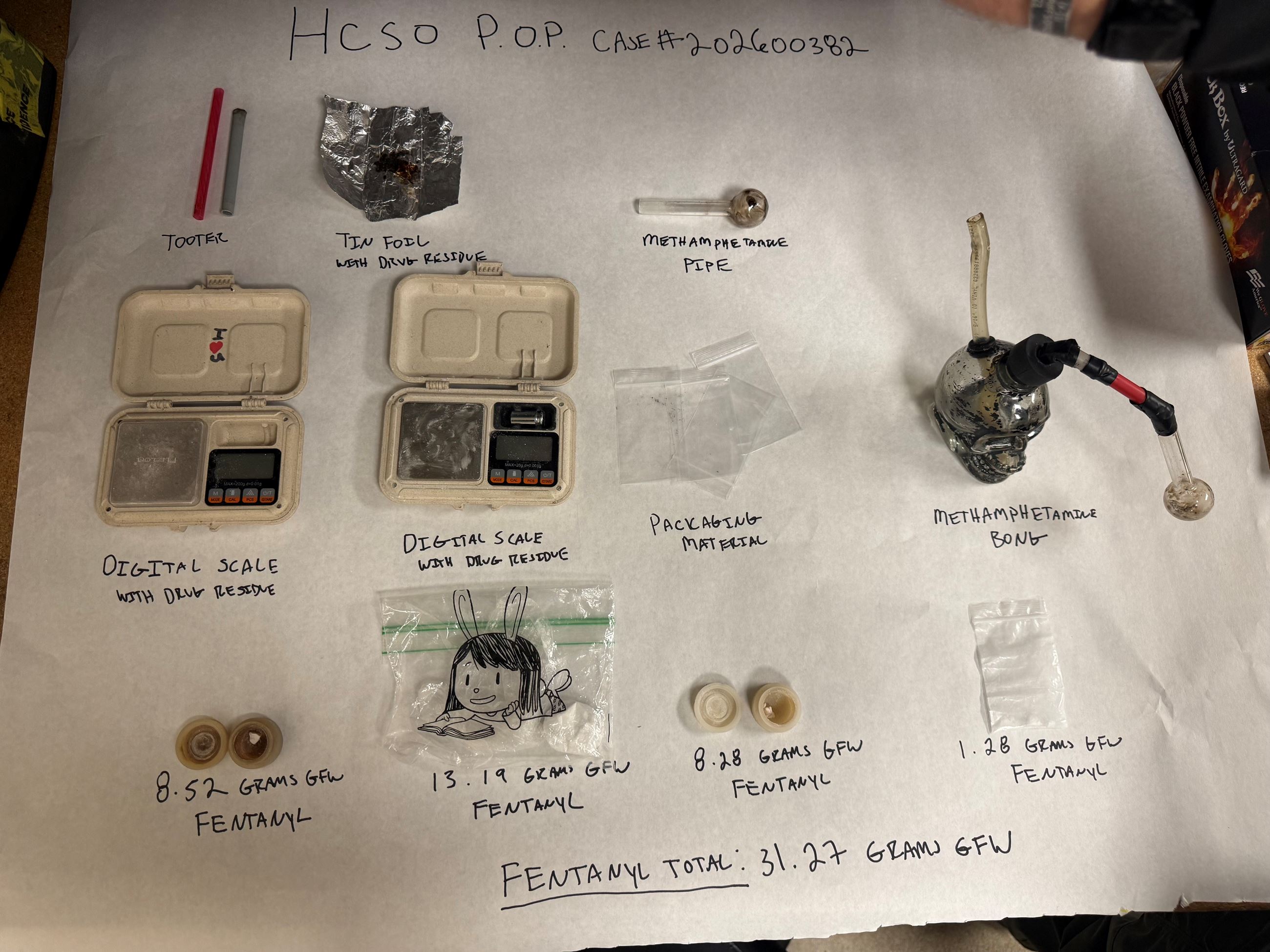 Seized Evidence (Fentanyl and drug paraphernalia) 