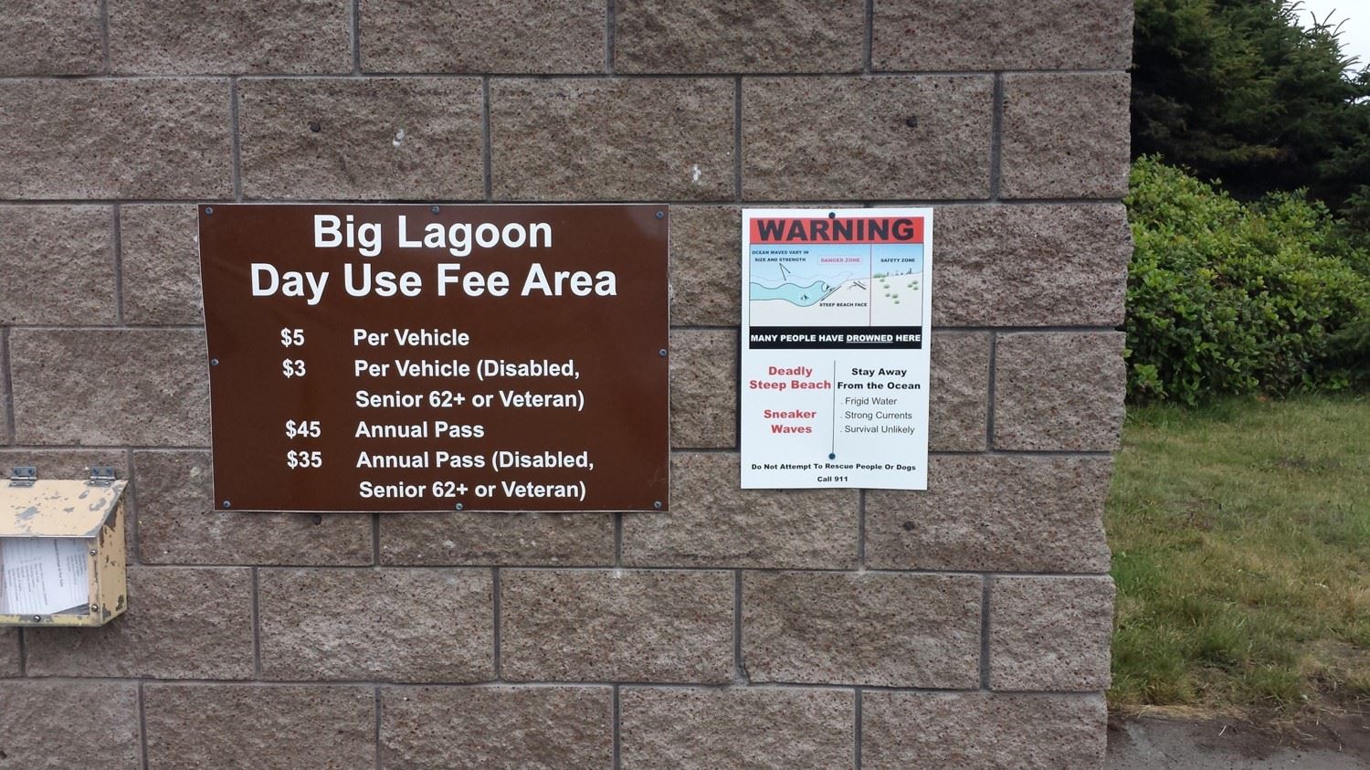 Sign posted at registration area