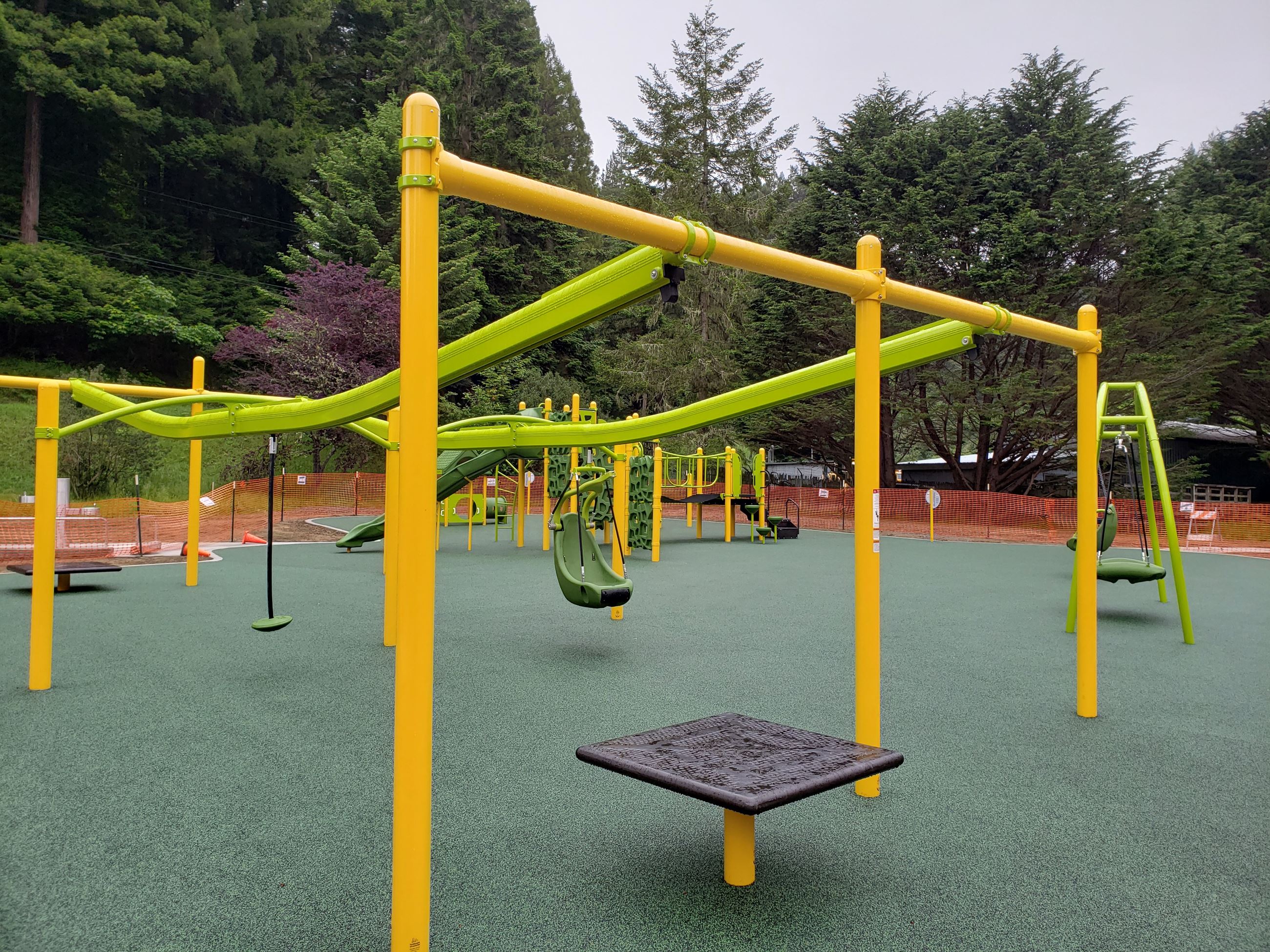 Freshwater Park&rsquo;s ADA-accessible playground is shown with a platform and "zip line" feature